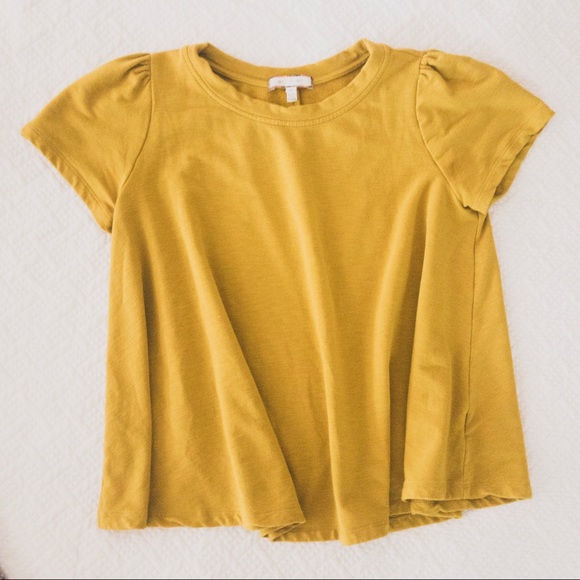 Anthropologie Tops - Anthro Eri + Ali swing tee top mustard M